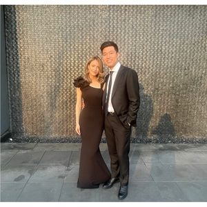 Lucette Black Sleeveless Ruffled Mermaid Maxi Dress